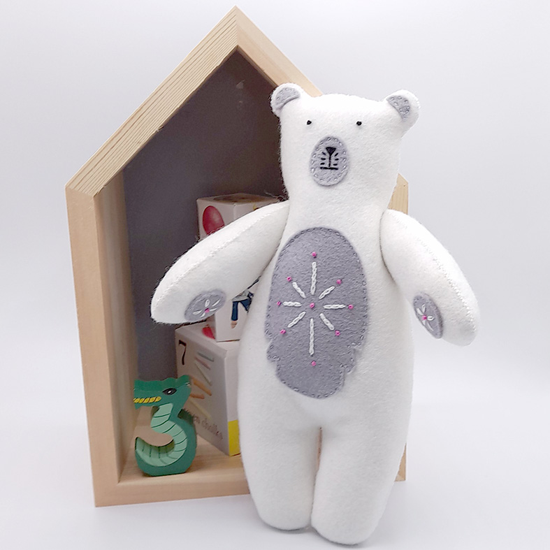 White felt Christmas Bear